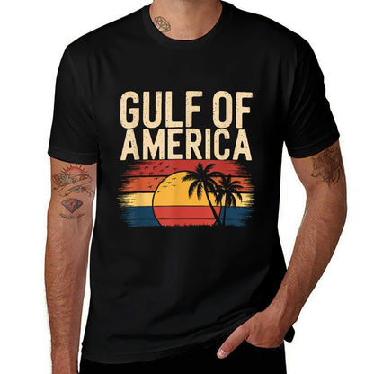 Gulf Of USA America Gift Men Women Flag Beach Trendy Pattern T-Shirt