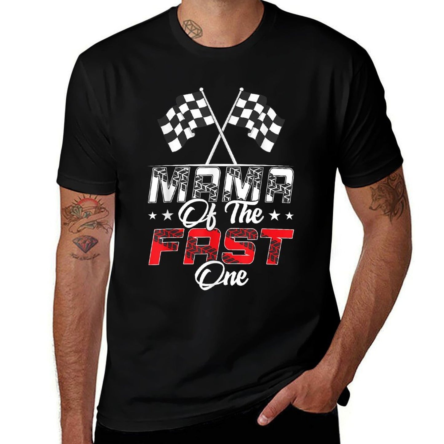 Mama Of The Fast One First Birthday Racing Car Family  Moisture-wicking T-Shirt