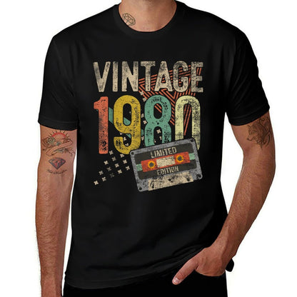 Vintage 1980 45th Birthday Gifts For Men Women 45 Year Old  Soft T-Shirt