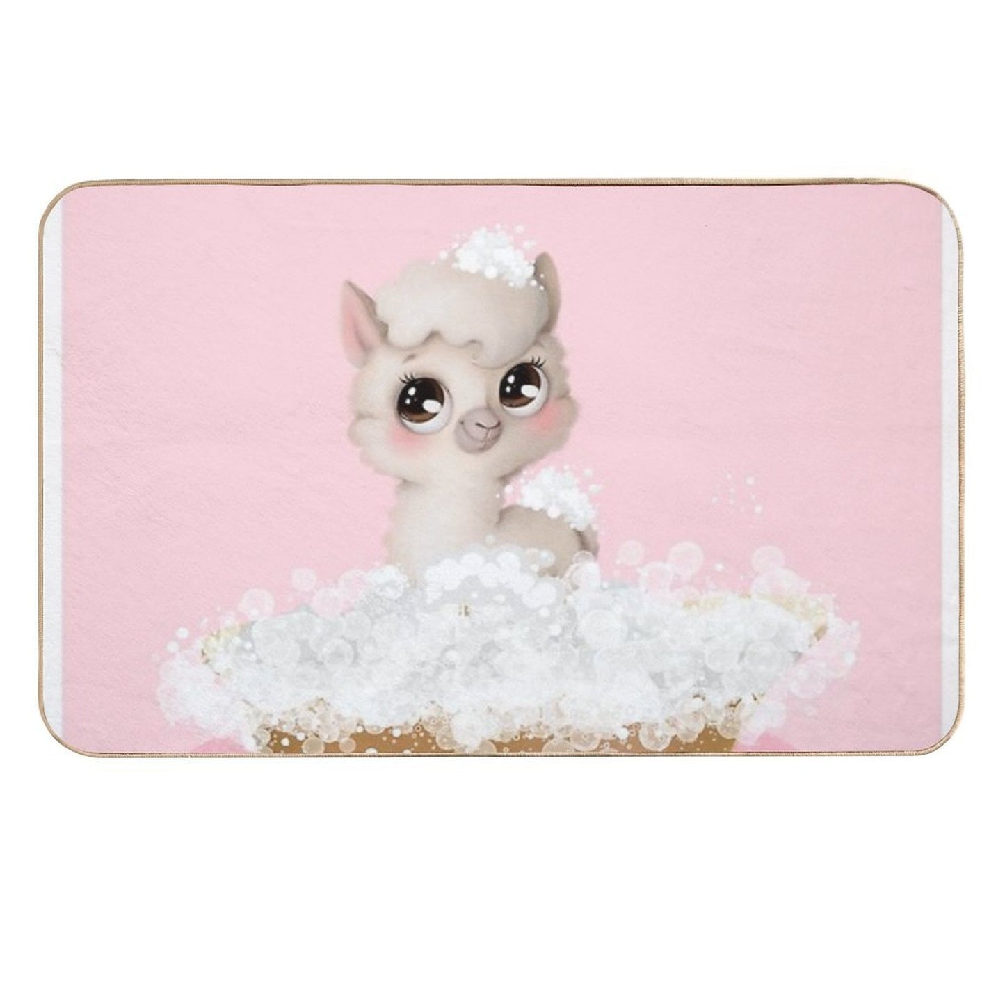 Baby Llama in A Bathtub, Girls Bathroom Print, Baby Animals in Tub, Whimsy Animal, Kids Bathroom Art  Pet-Safe Bath Mat