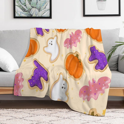 Halloween Cookies (Pink) Eco-conscious Throw Blanket