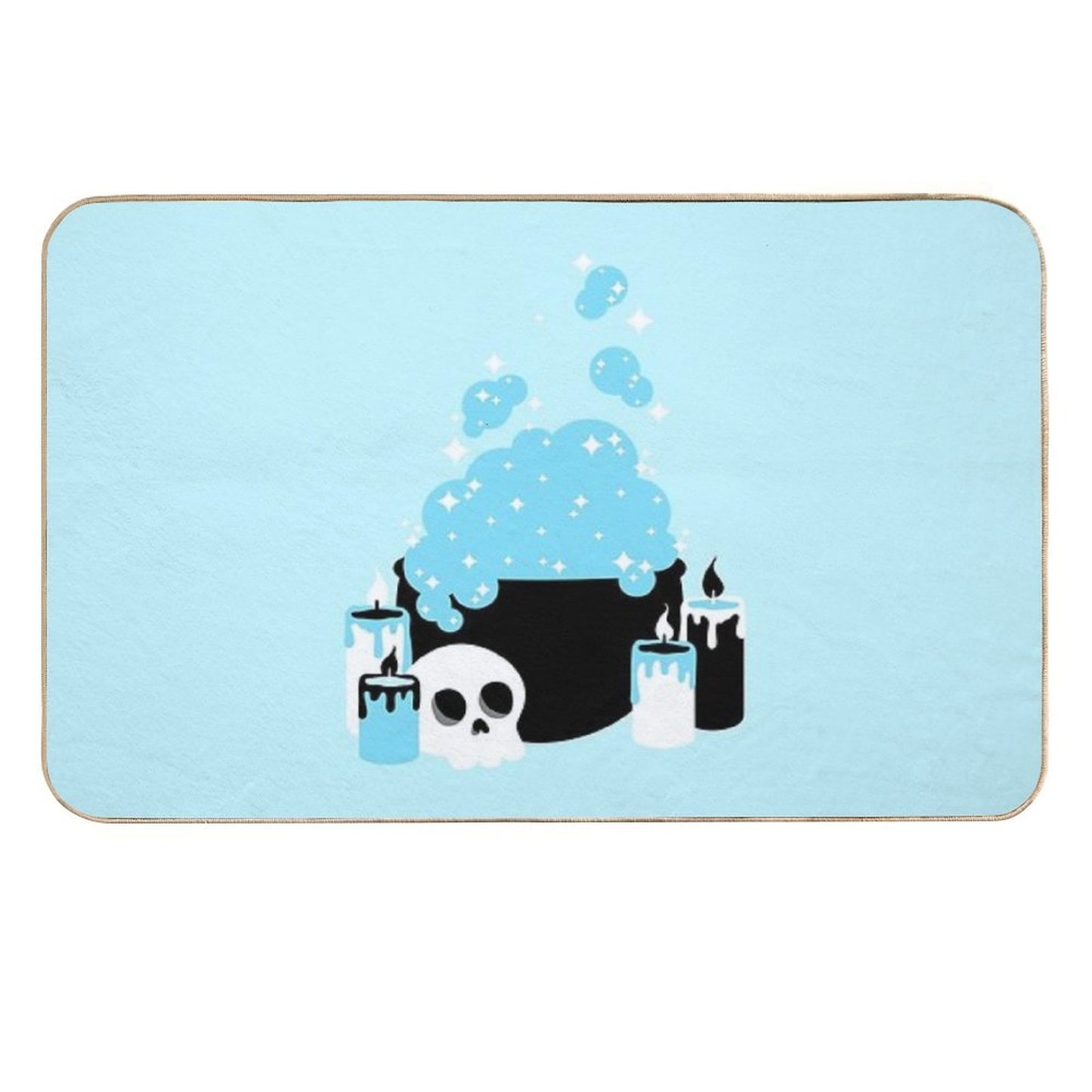 Cauldron Bubbles Blue  Long-Lasting Bath Mat