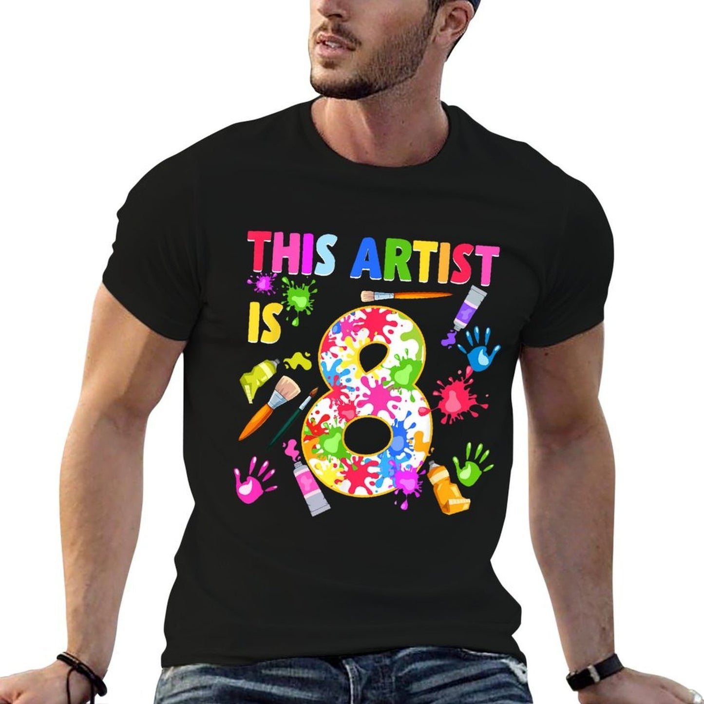 This Artist Is 8 Year Old Birthday 8th Painting Art Party  Quick-drying T-Shirt