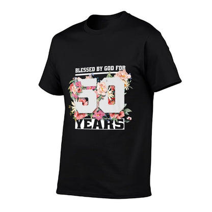 Blessed By God For 50 Years Old 50th Birthday Party Premium  Easy-care T-Shirt