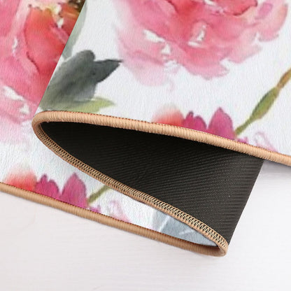 Coral Pink Summer Peonies  Multi-Purpose Bath Mat