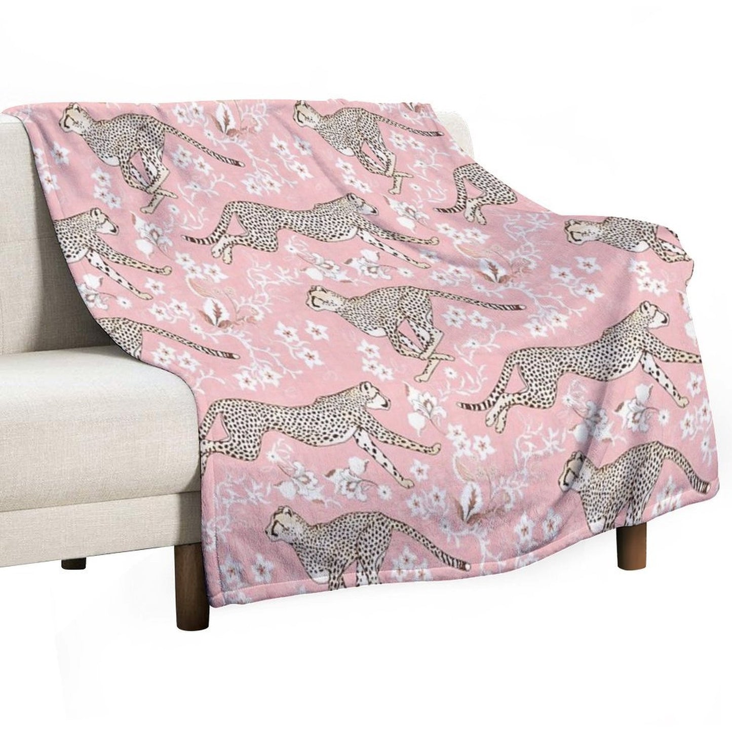 Cheetah Chintz - Cotton Candy Pink Comfort Throw Blanket
