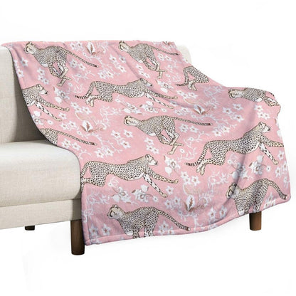 Cheetah Chintz - Cotton Candy Pink Comfort Throw Blanket