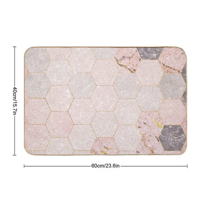 Pink Sparkling Marble Pattern Durable Bath Mat