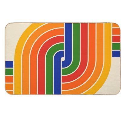 Retro Geometric Criss Cross Durable Bath Mat