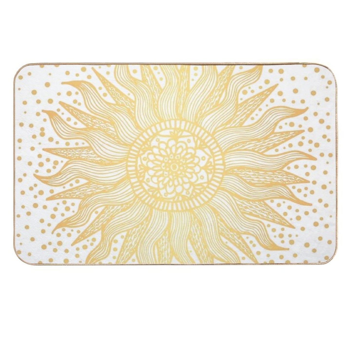 Sun Mandala Gold Confetti  Repositionable Bath Mat