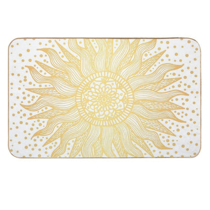 Sun Mandala Gold Confetti  Repositionable Bath Mat