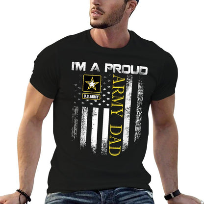 Vintage I'm A Proud Army Dad With American Gift  Affordable Price T-Shirt