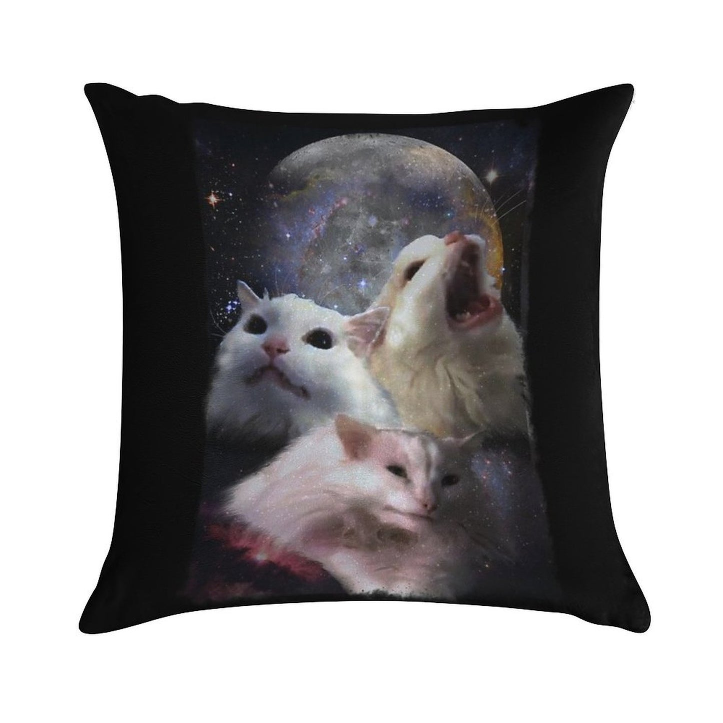 Triple Thurston Moon Cats! Soft Fade-Resistant Throw Pillow