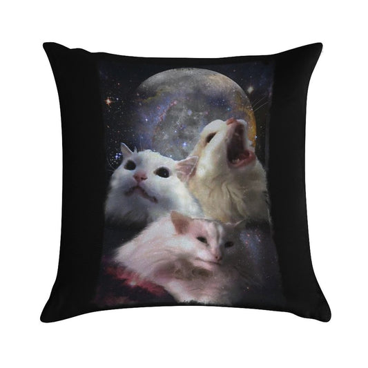 Triple Thurston Moon Cats! Soft Fade-Resistant Throw Pillow
