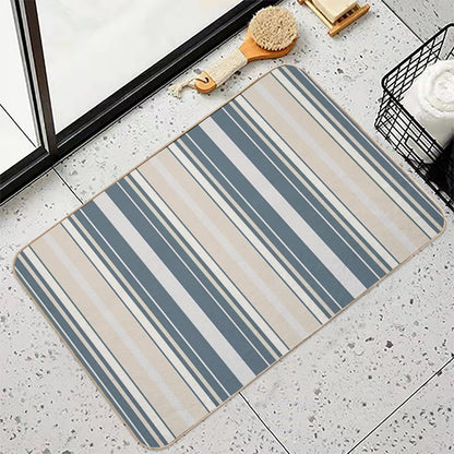 Nice & Neutral Slimming Effect Vertical Balanced Stripes  Long-Lasting Bath Mat