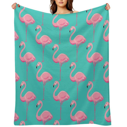 Flamingo Wrinkle-free Throw Blanket