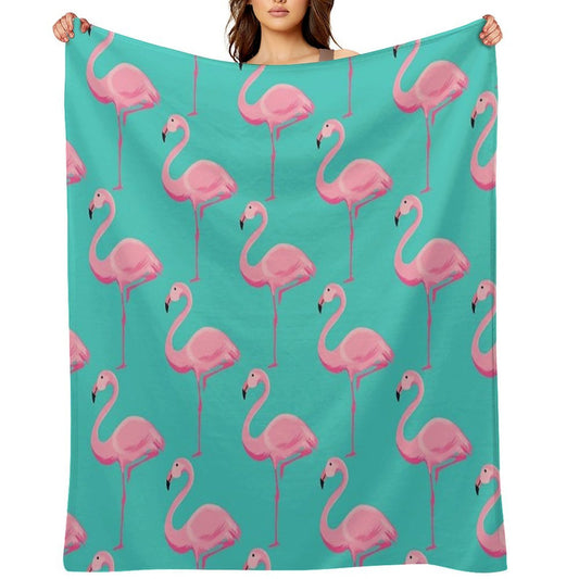 Flamingo Wrinkle-free Throw Blanket