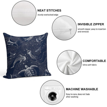 Cosmic Ocean Soft Washable Throw Pillow