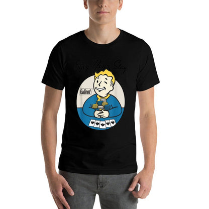 Fallout Video Game Vault Boy Poker Enjoy Your Stay  Lightweight T-Shirt