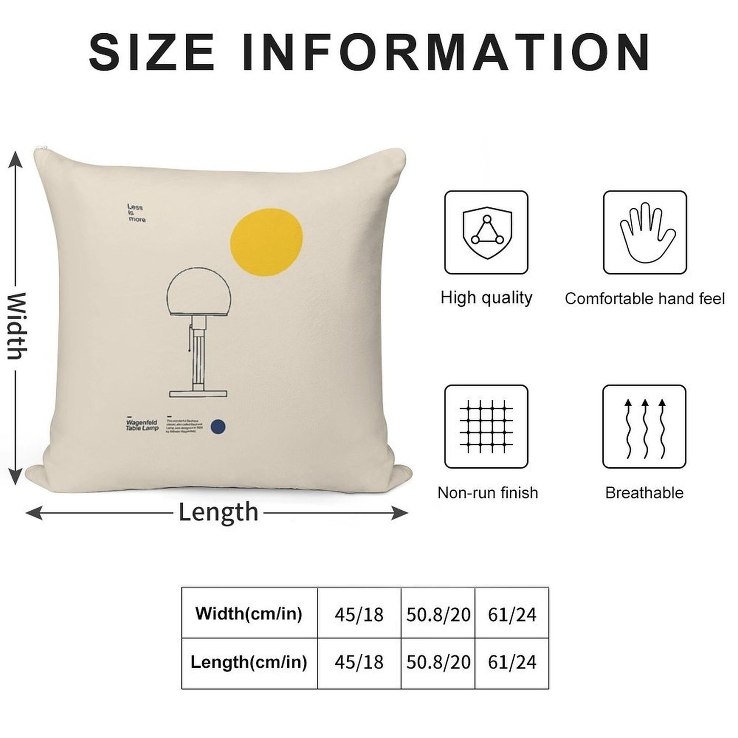 Wagenfeld Table Lamp, Wilhelm Wagenfeld, Minimal Furniture Bauhaus Design Soft Shrink-Resistant Throw Pillow