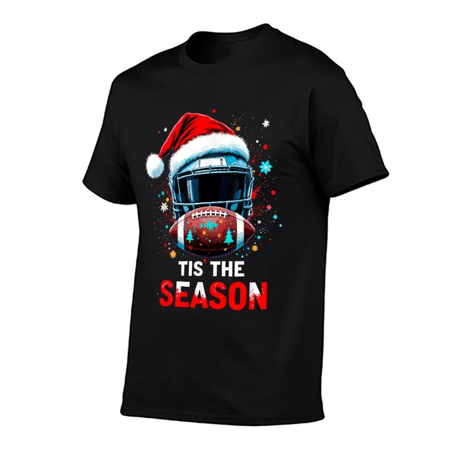 Football Ball Santa Tis The Season Christmas Xmas Party  Versatile T-Shirt