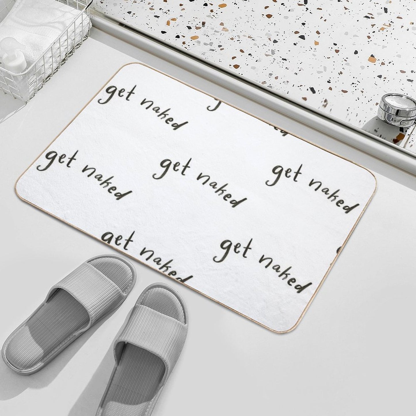 Get Naked Bathroom Art  Easy To Clean Bath Mat