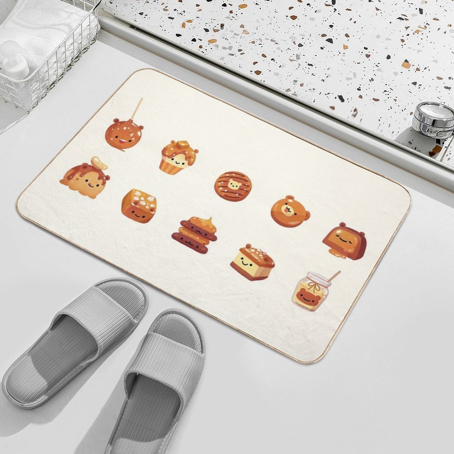 Salted Caramel Bear Durable Bath Mat