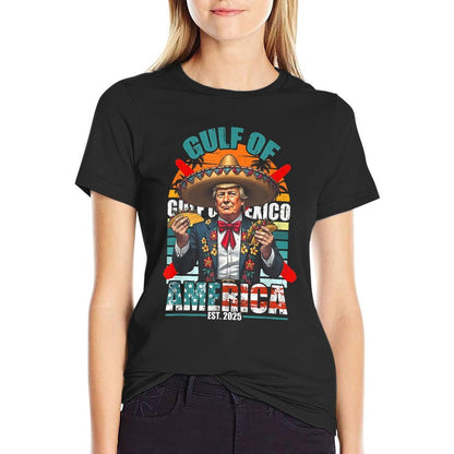 Trump Tacos Cinco De Mayo Shirt Gulf Of Us America Est 2025 Ribbed Collar T-Shirt