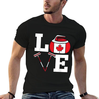 Canada Curling Broom Winter Ice Sports Canadian Curling  Graphic-printed T-Shirt