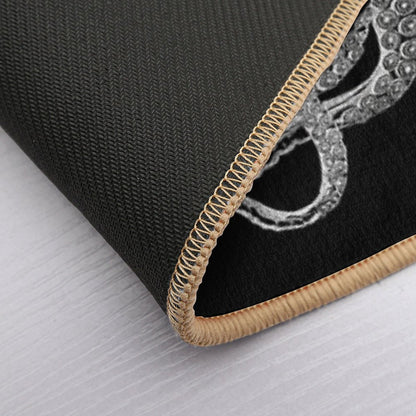 Octopus  Vintage Octopus  Tentacles  Sea Creatures  Nautical  Ocean  Sea  Beach  Black And White  Versatile Bath Mat