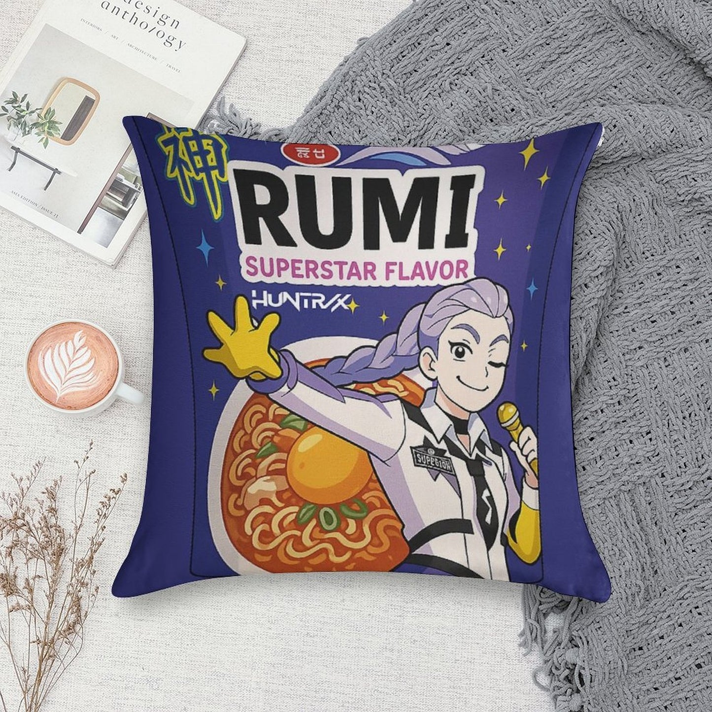 Rumi Ramen Flavor Soft Home Decor Throw Pillow
