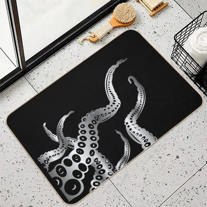 Octopus Design Silver  Fade-Resistant Bath Mat