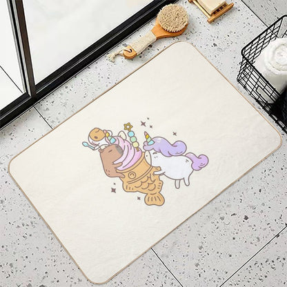Bubu The Guinea Pig, Unicorn Taiyaki Ice-cream  High-Traffic Bath Mat