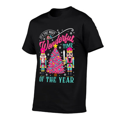 Its The Most Wonderful Time of The Year Pink Nutcracker  Fade-proof Color T-Shirt