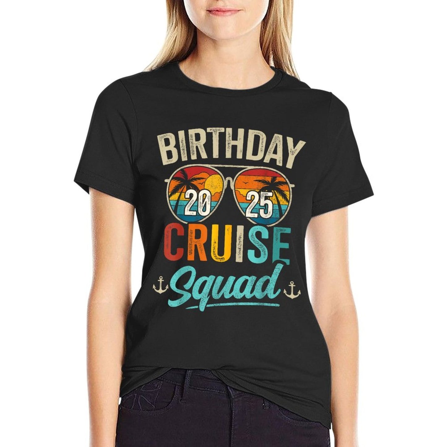Birthday Cruise 2025 Squad Or Crew for Birthday Vacation  Moisture-wicking T-Shirt