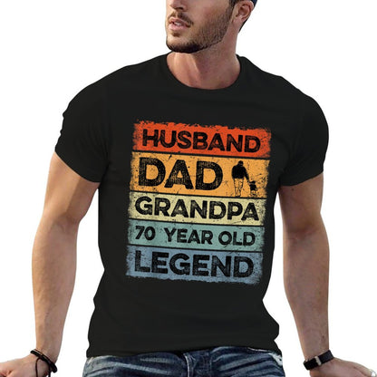 Husband Dad Grandpa 70 Year Old Legend 70th Birthday Vintage  Stretchy T-Shirt