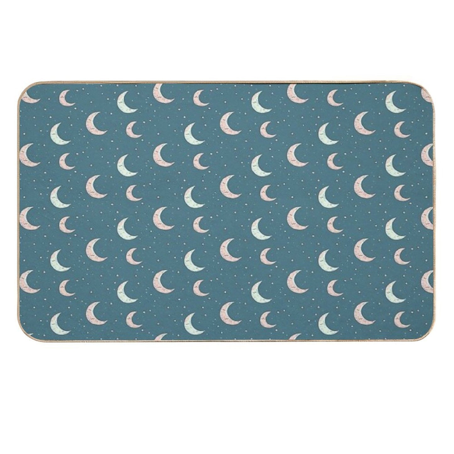Teal Moon  Fade-Resistant Bath Mat