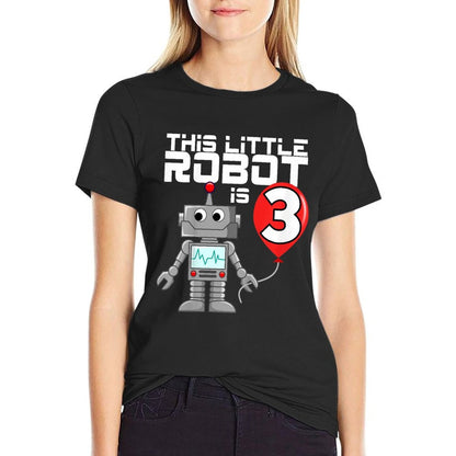 Kids 3 Year Old Robot Birthday Robots Science Robotics 3rd Gift  Classic T-Shirt