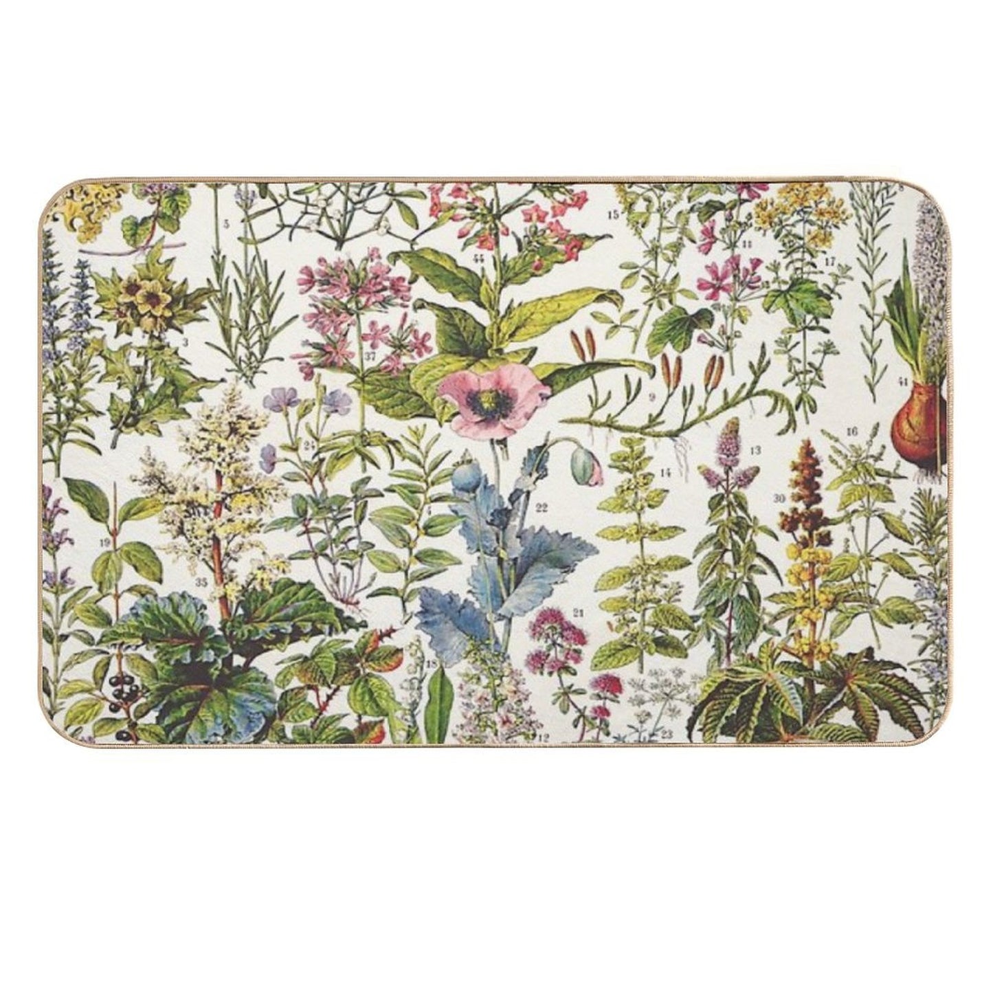 Adolphe Millot - Plantes Medicinales A - French Vintage Poster  Rapid-Drying Bath Mat