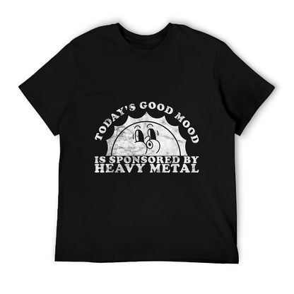 Funny Cute Vintage Retro Heavy Metal Or Heavy Metal Rolled Sleeves T-Shirt