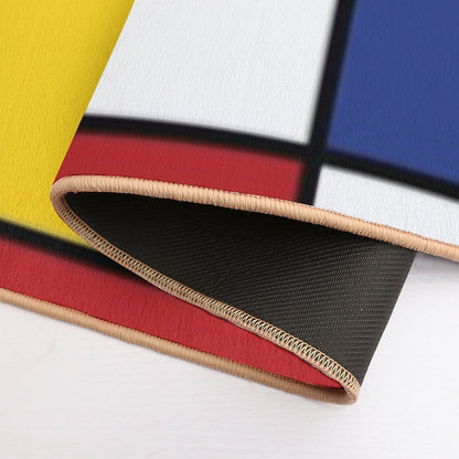 Piet Mondrian Art Cat Geometric Simple Polychromatic Design  Long-Lasting Bath Mat