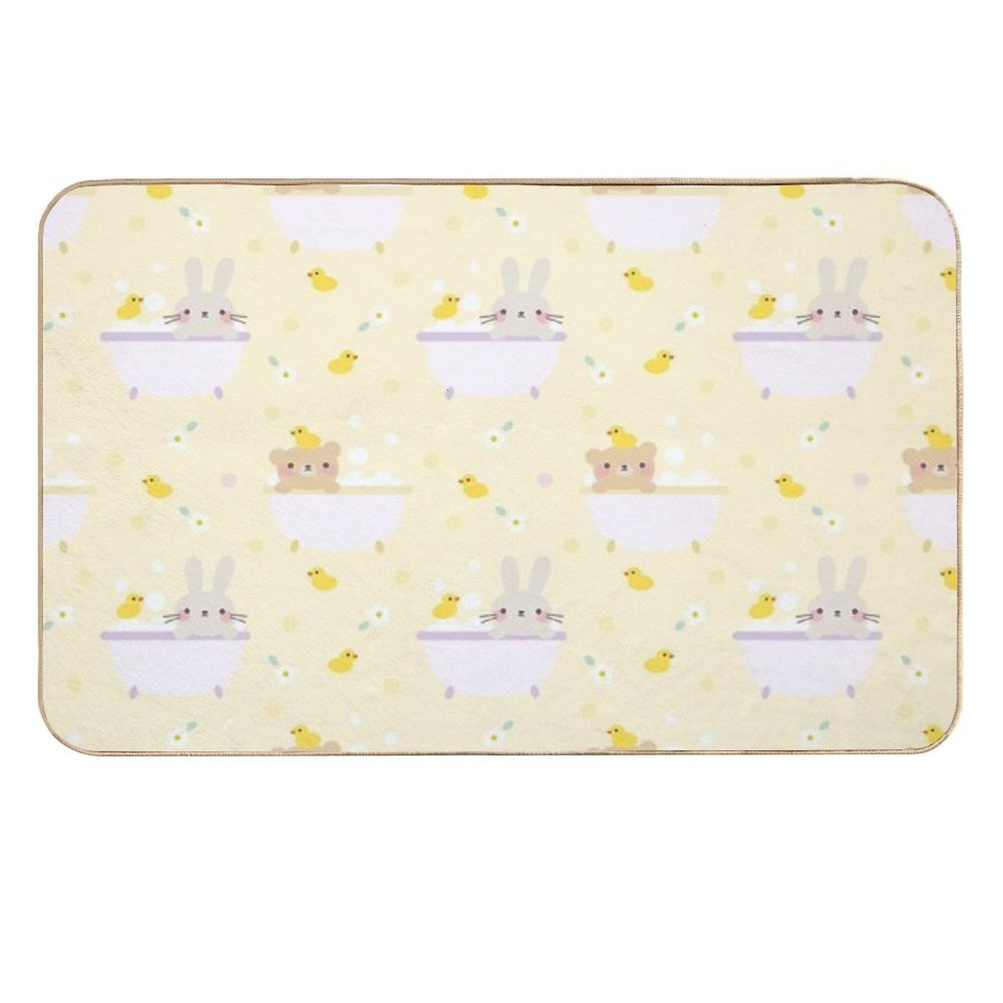 Cute Animals In Bathtub Pattern  Odorless Bath Mat