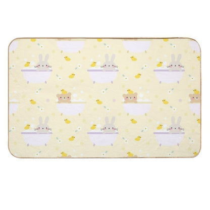 Cute Animals In Bathtub Pattern  Odorless Bath Mat