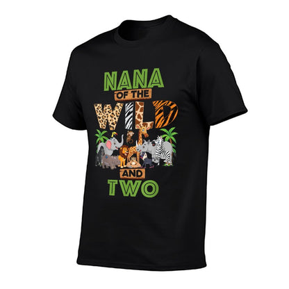 2nd Birthday Zoo Safari Jungle Nana Of The Wild And Two  Relaxed-fit T-Shirt