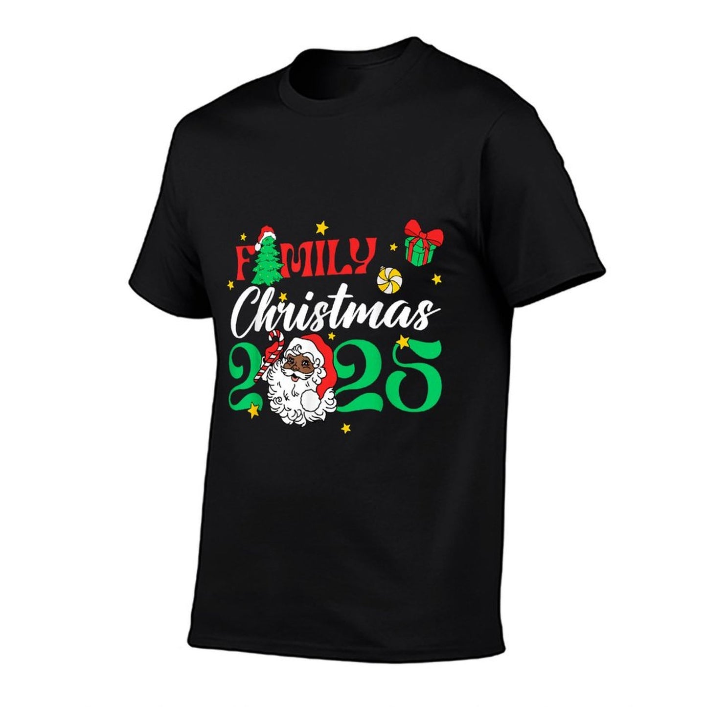 Melanin Family Christmas African American Xmas African Santa  Stretchy T-Shirt