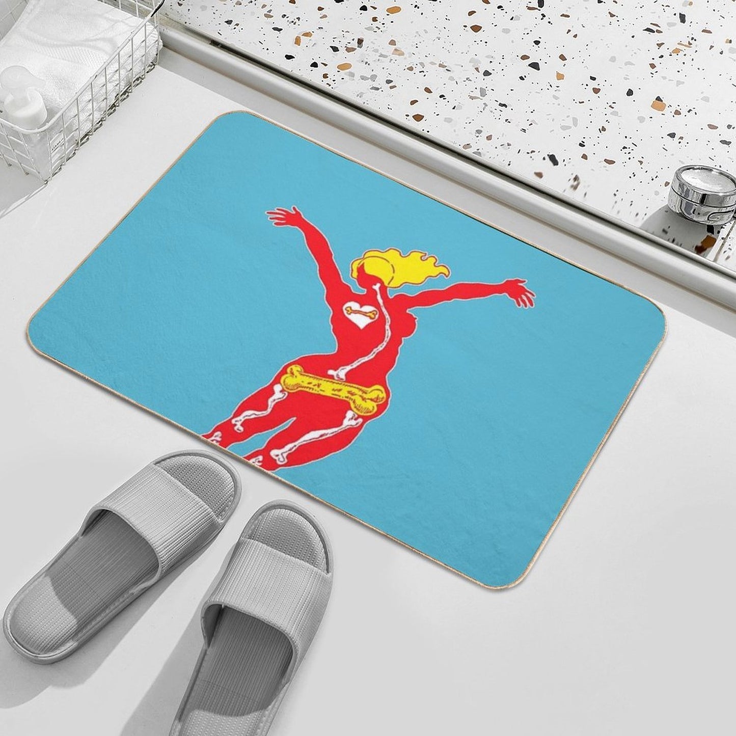 Heartbone - Neon  Pet-Safe Bath Mat