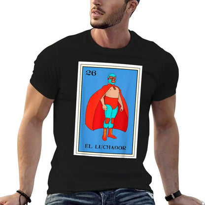 El Enmascarado Funny Card Mexican Lottery Card  Ribbed Collar T-Shirt
