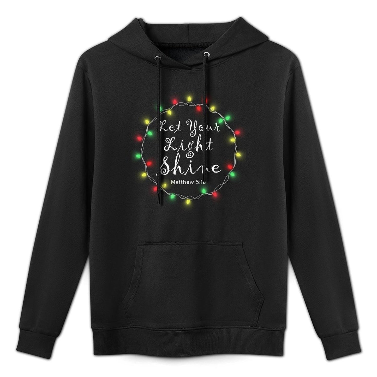 Let Your Light Shine Xmas Lights Christian Christmas Sweatshirt Easy Care Hoodie