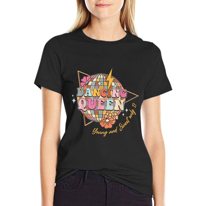 Dancing Queen Foral 17th Birthday Disco Ball  Relaxed-fit T-Shirt