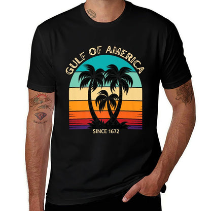 Gulf of USA America Retro Throwback Design Premium Slim-fit Cut T-Shirt